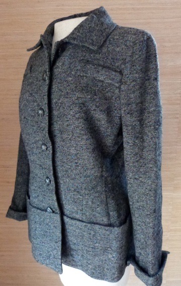 Zelinka-Matlick Vintage Tailored Barleycorn Tweed Jacket Blazer sz S 6/ ...