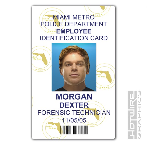 Plastic ID Card TV Series Prop Dexter Morgan DEXTER