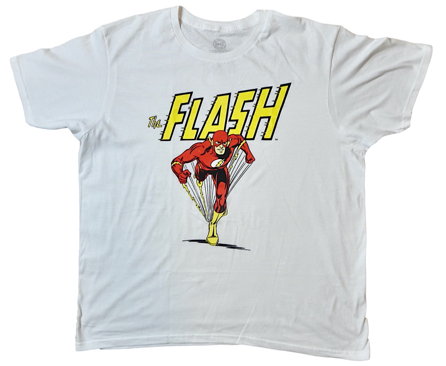 THE FLASH Tshirt T Shirt Run Flash White Mens DC Comics Barry Allen Sz ...