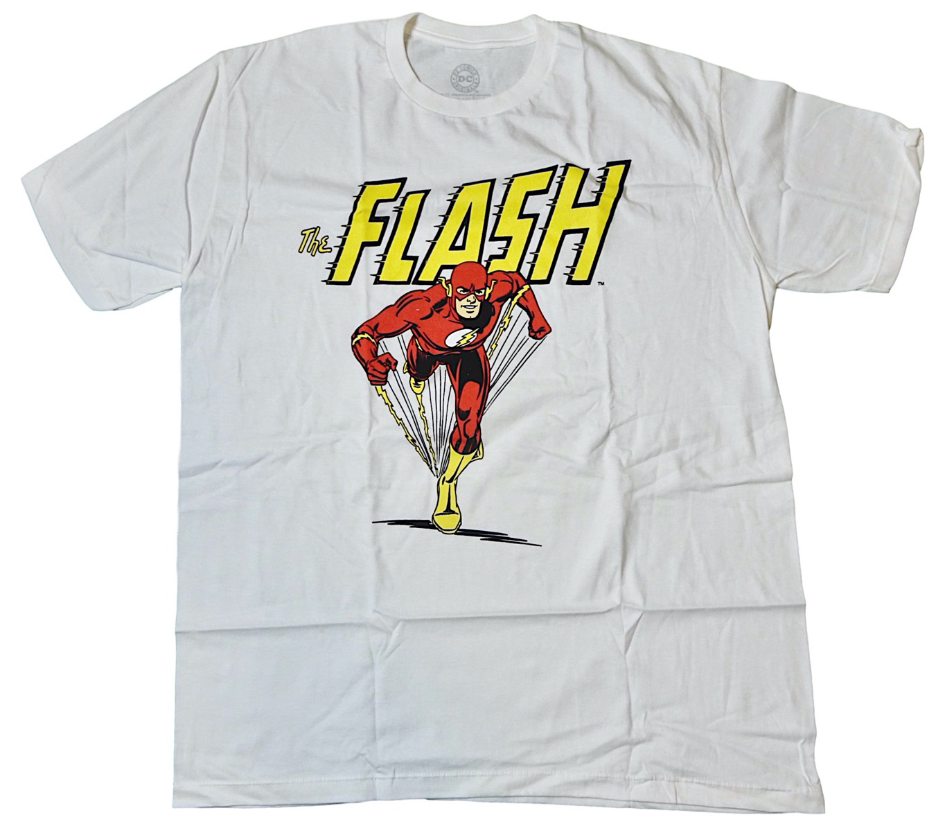 THE FLASH Tshirt T Shirt Run Flash White Mens DC Comics Barry Allen Sz ...