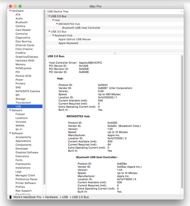 macbook pro bluetooth usb host controller driver